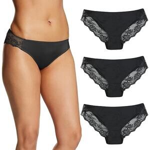 NWT New Maidenform 3 Pack Womens Medium Lacey Tanga Cheeky Panties Underwear